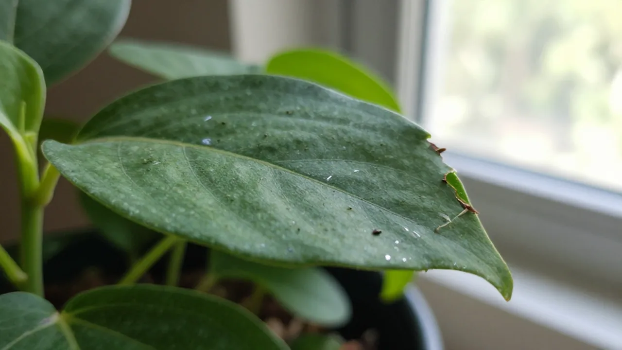 Insecto diminuto para identificar trips en plantas.